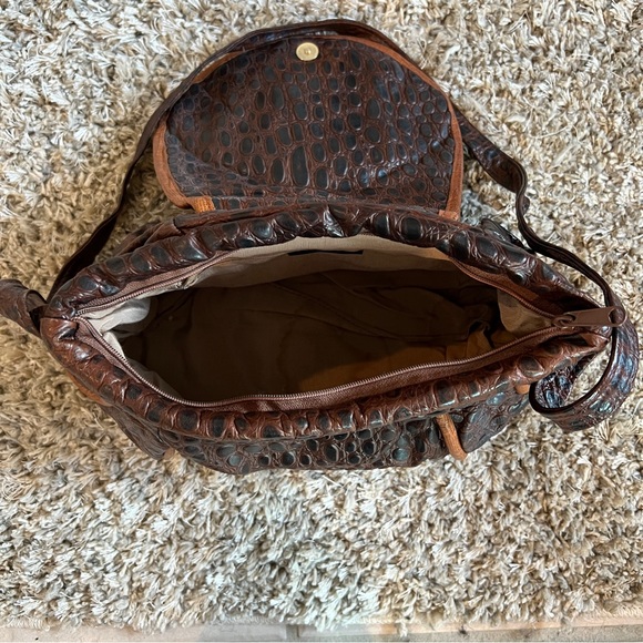Vintage Noble Handbags Inc Leather Croc Embossed Crossbody Purse - Picture 5 of 6